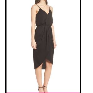 🖤 CHELSEA28🖤BLACK FAUX WRAP DRESS🖤